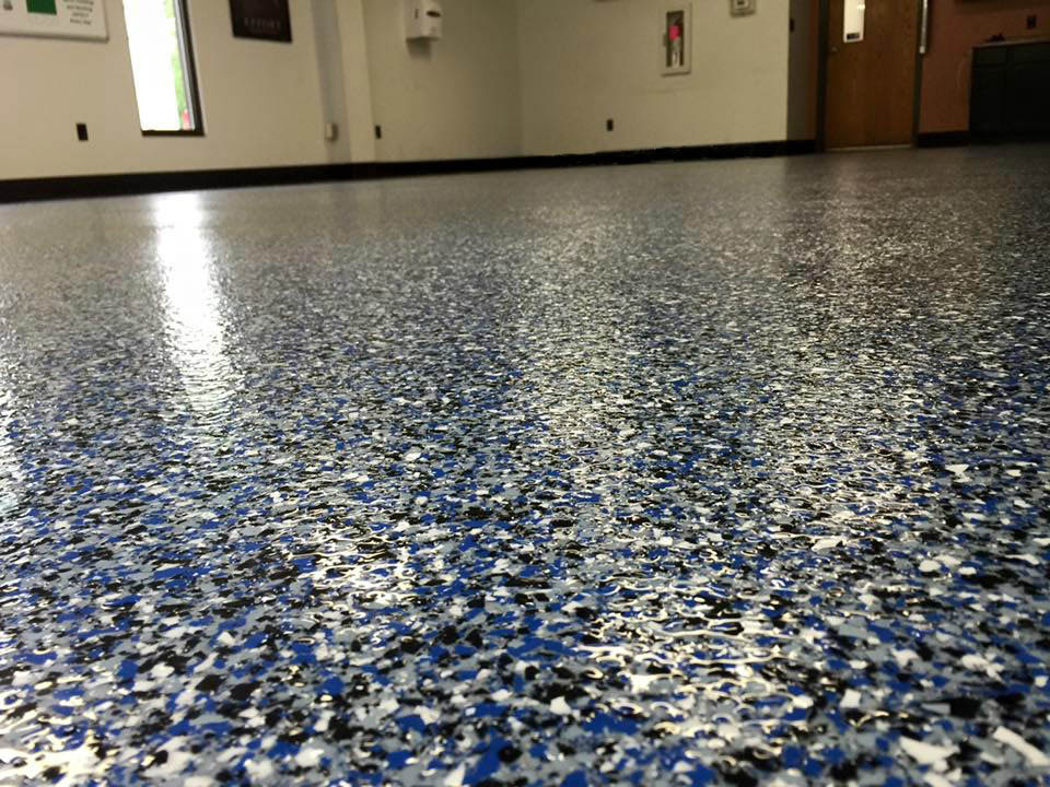 epoxy flooring floor flake coating concrete slip resistant garage decorative coatings painting flakes floors ohio findlay stained decor apoxy commercial